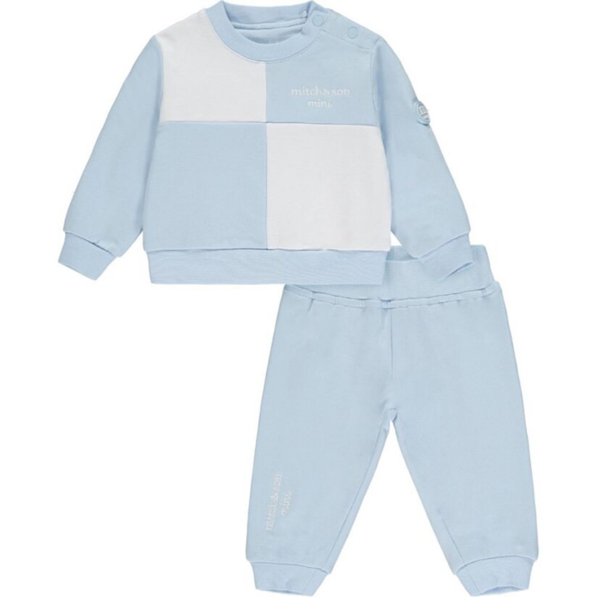 Picture of Mitch & Son Mini Boys 'River' Blue Block Tracksuit	