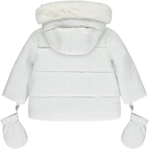 Picture of Mitch & Son Mini Boys 'Roman' White Faux Fur Trim Coat	