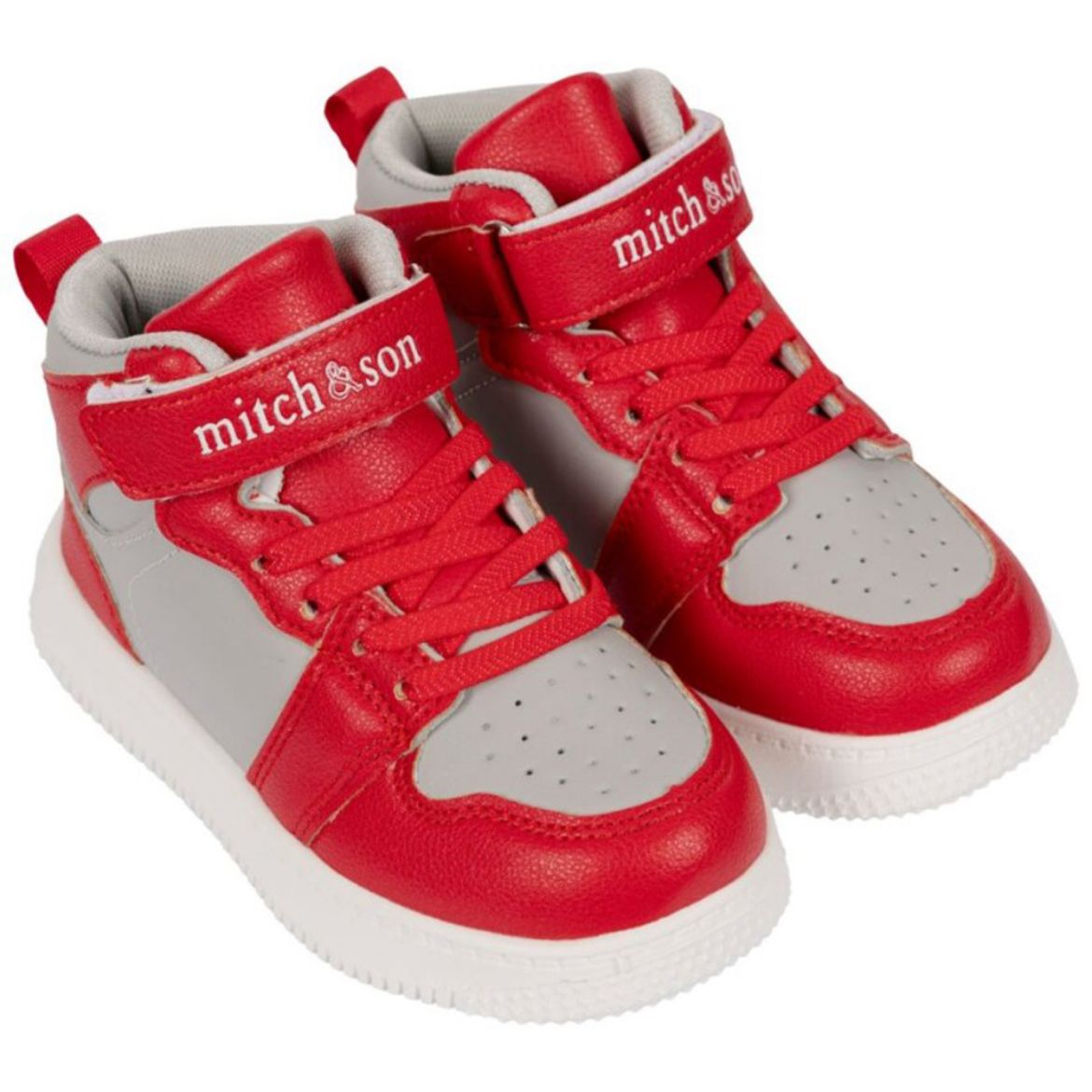 Picture of Mitch & Son Boys 'Jump' Red High Top Trainers