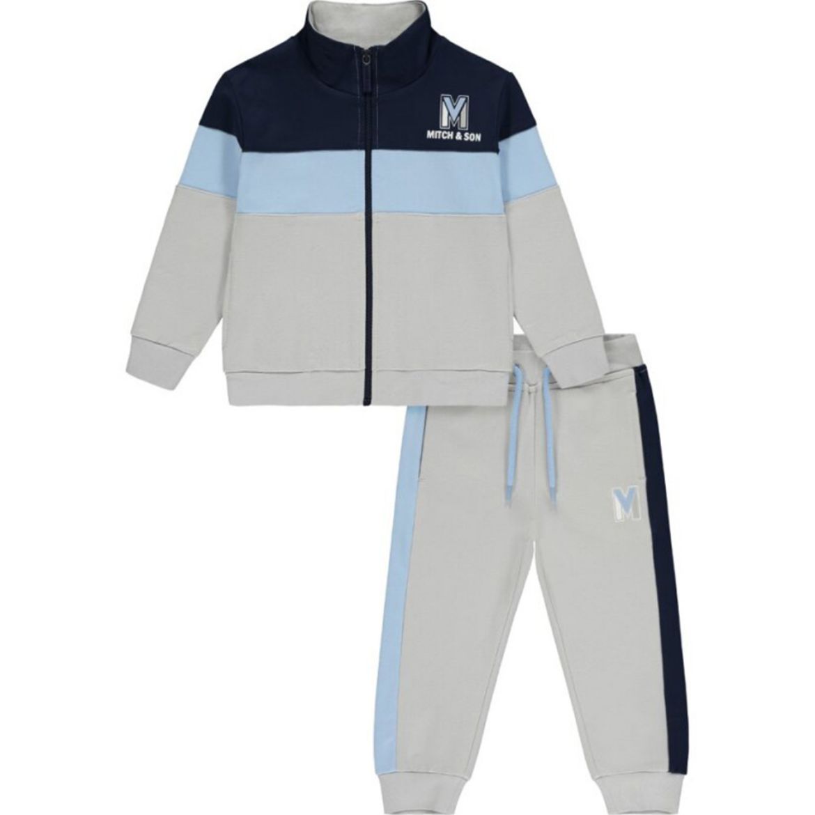 Picture of Mitch & Son Boys 'Pablo' Grey Block Tracksuit