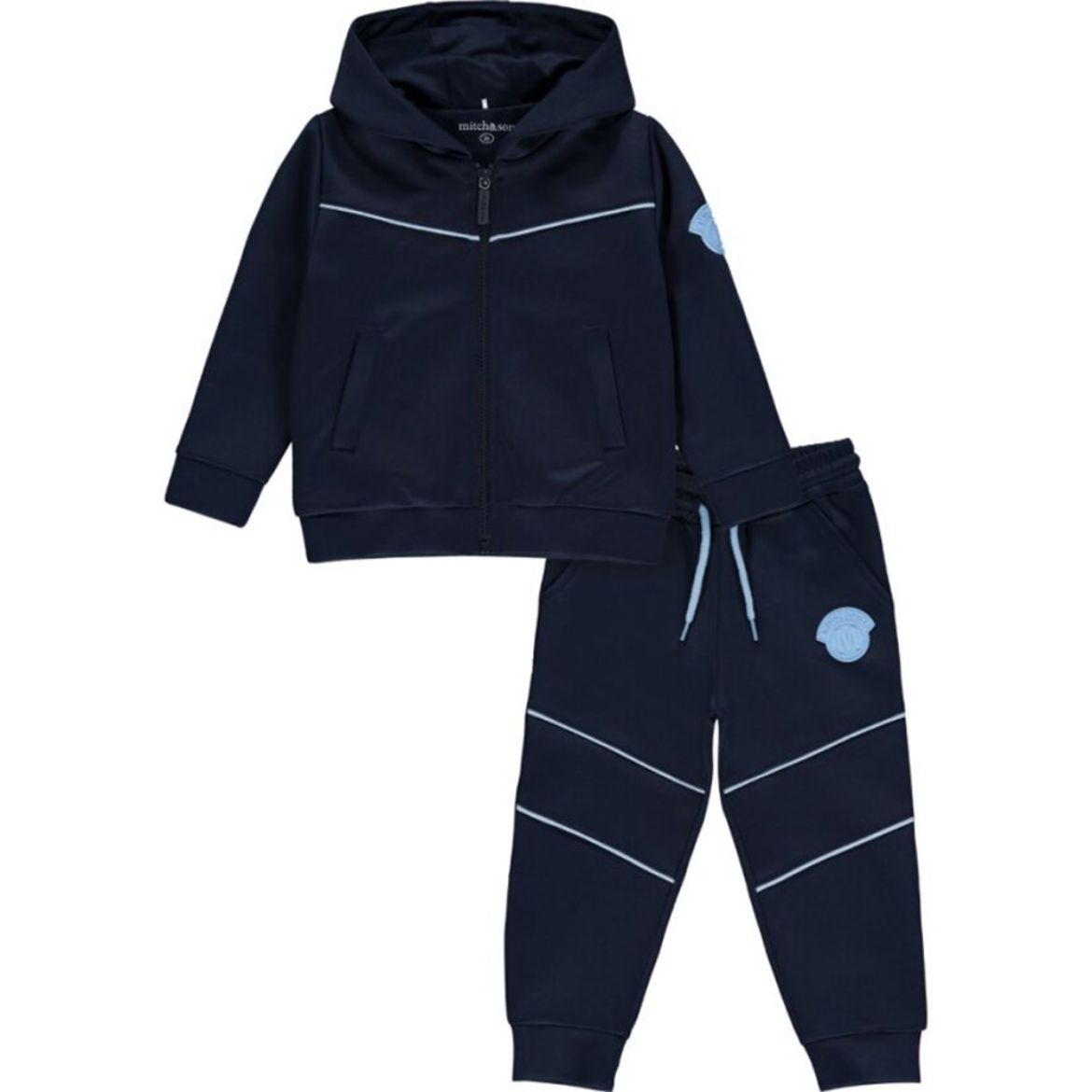 Picture of Mitch & Son Boys 'Porter' Navy Zip Hooded Tracksuit