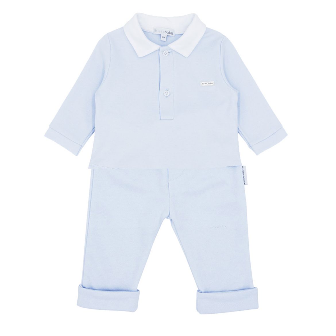Picture of Blues Baby Boys Blue & White Two Piece Logo Set