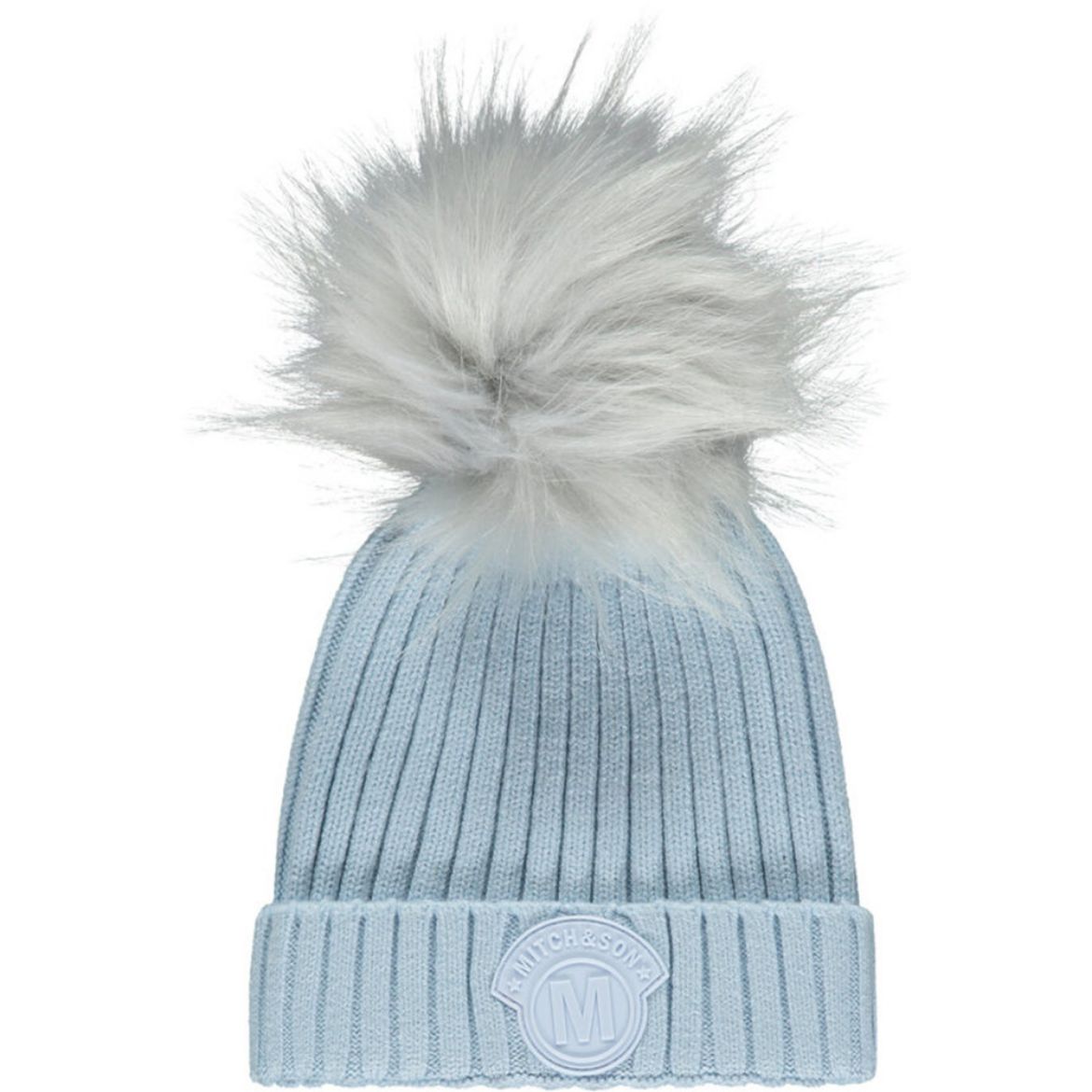 Picture of Mitch & Son Boys 'Newton' Blue Faux Fur Pom Hat
