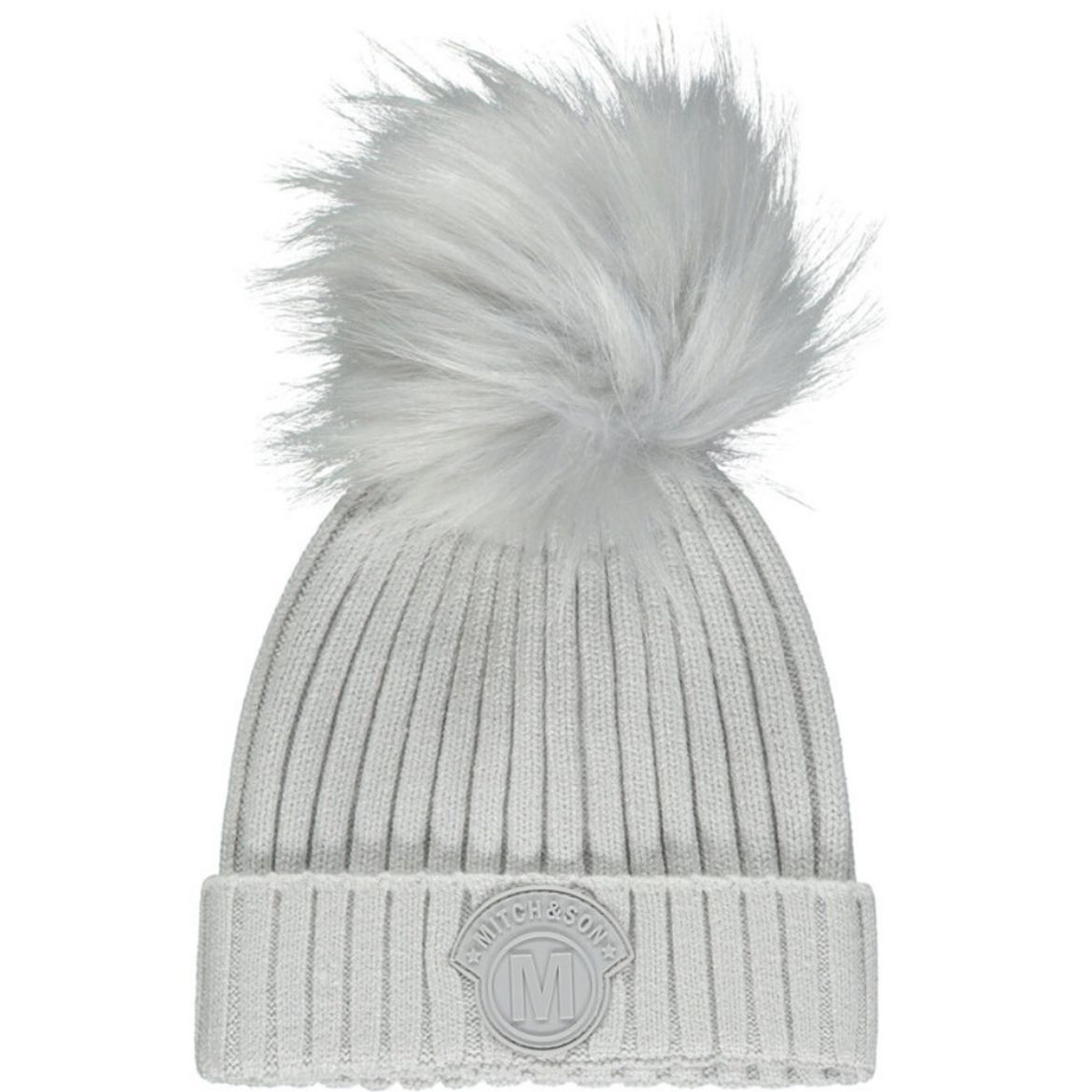 Picture of Mitch & Son Boys 'Newton' Grey Faux Fur Pom Hat