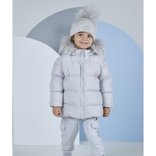 Picture of Mitch & Son Boys 'Niko' Grey Faux Fur Coat