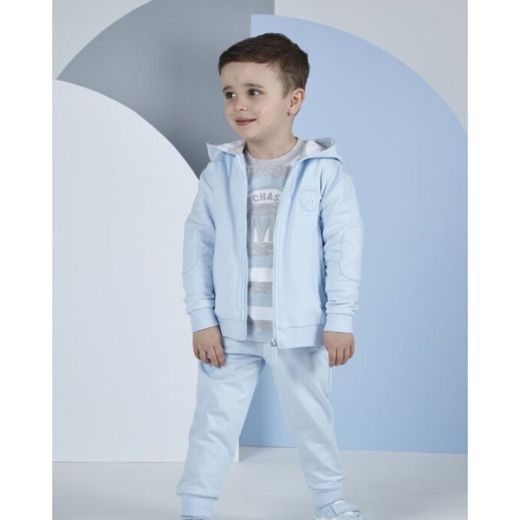 Picture of Mitch & Son Boys 'Niall' Blue Hooded Zip Tracksuit