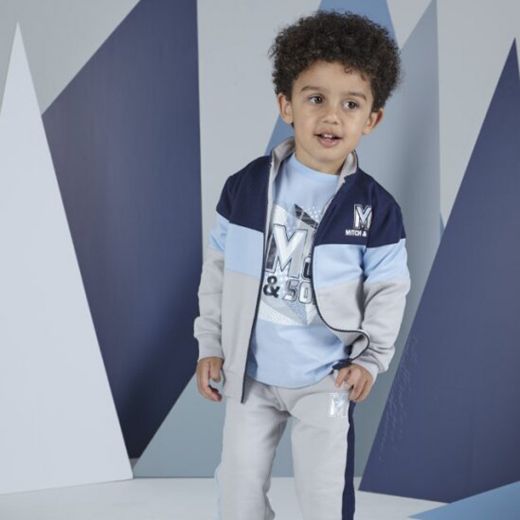 Picture of Mitch & Son Boys 'Pablo' Grey Block Tracksuit