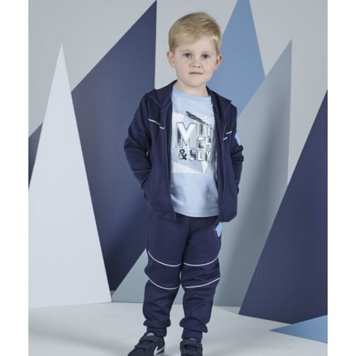 Picture of Mitch & Son Boys 'Porter' Navy Zip Hooded Tracksuit