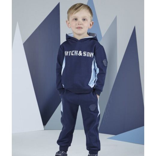 Picture of Mitch & Son Boys 'Palmer' Navy Hooded Tracksuit