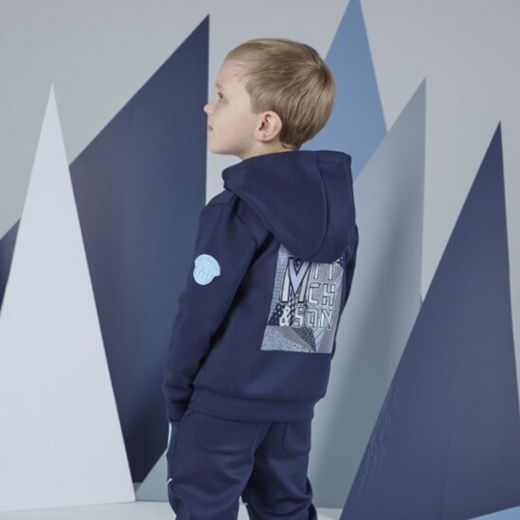 Picture of Mitch & Son Boys 'Porter' Navy Zip Hooded Tracksuit