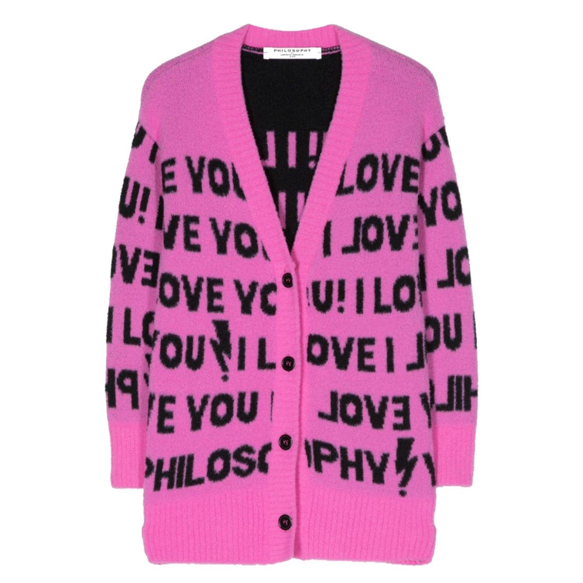 Picture of Philosophy Di Lorenzo Pink & Black Cardigan