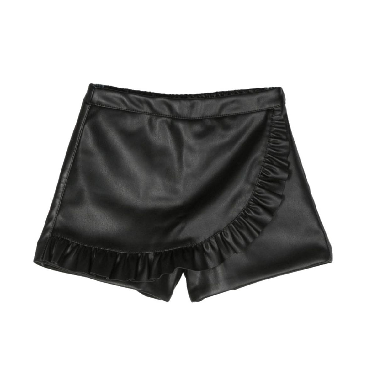 Picture of Philosophy Di Lorenzo Black Faux Leather Shorts