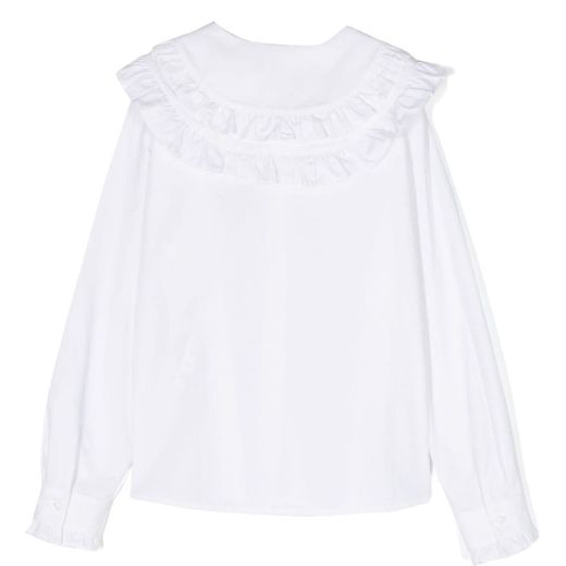 Picture of Philosophy Di Lorenzo White Ruffled Collar Shirt