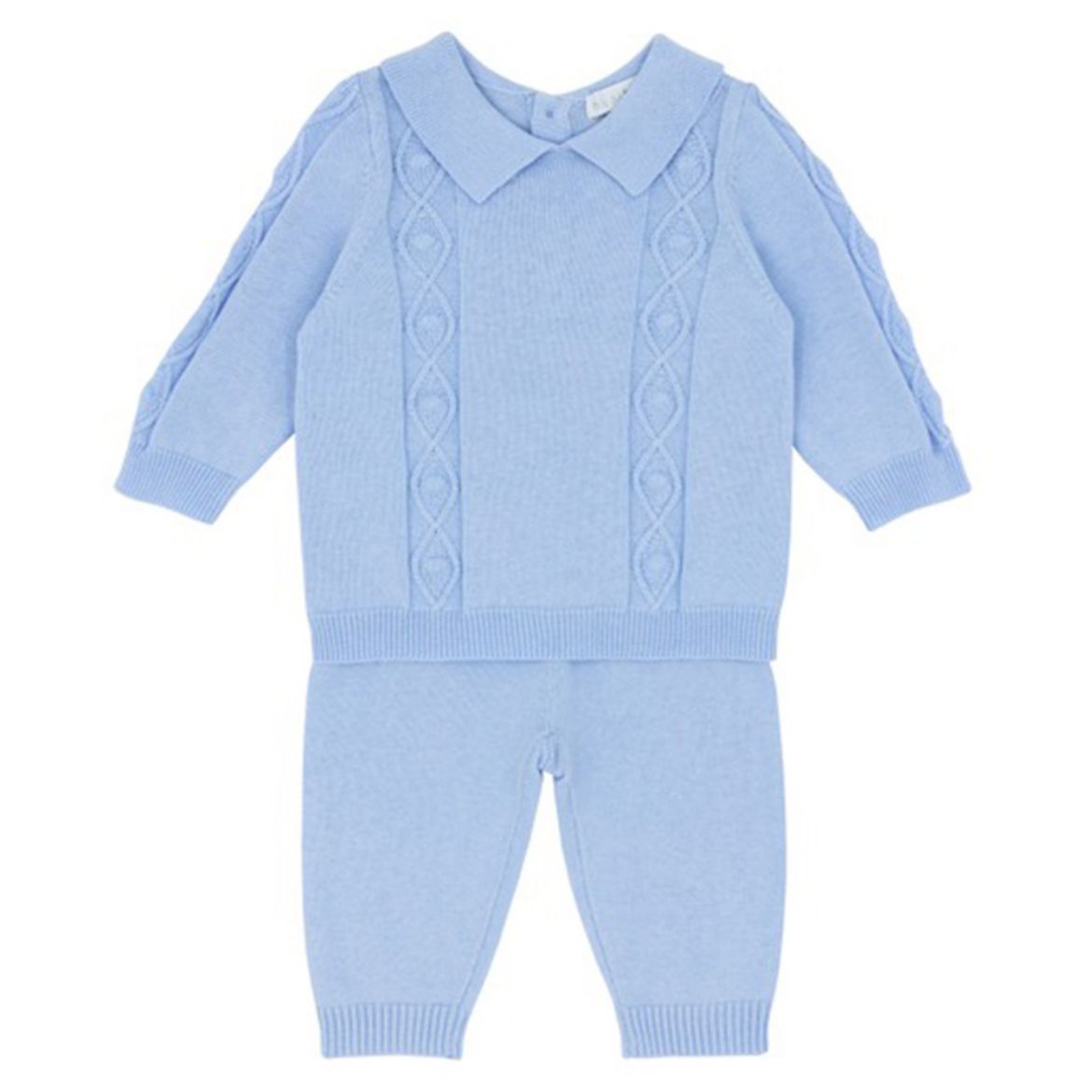 Picture of Blues Baby Boys Blue Cable Knit Two Piece Set