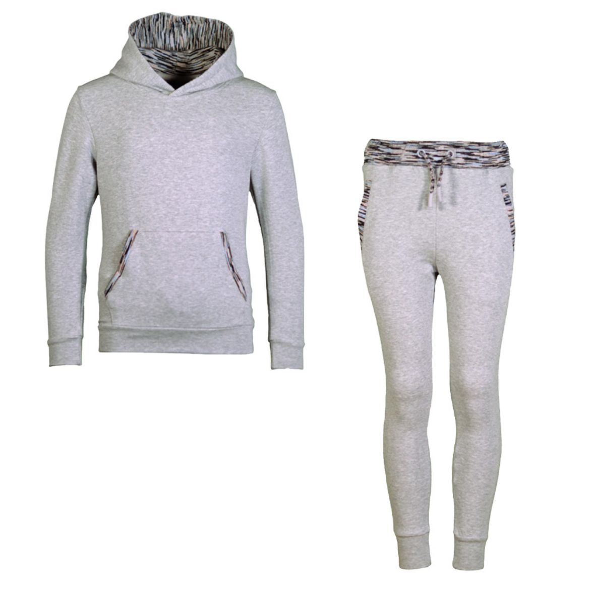 Picture of Moda Bandidos Boys Grey Tracksuit With Space Dye Trim