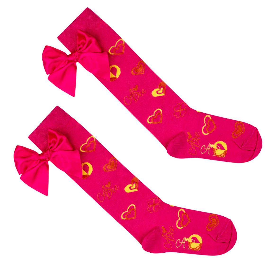 Picture of A Dee Mairi Pink Heart Print Knee Socks
