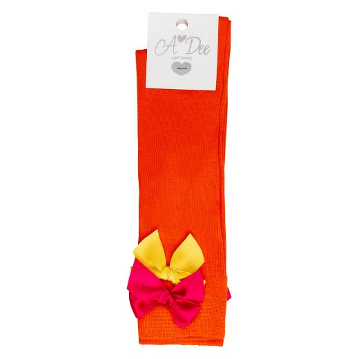 Picture of A Dee Maxine Orange Bow Knee Socks