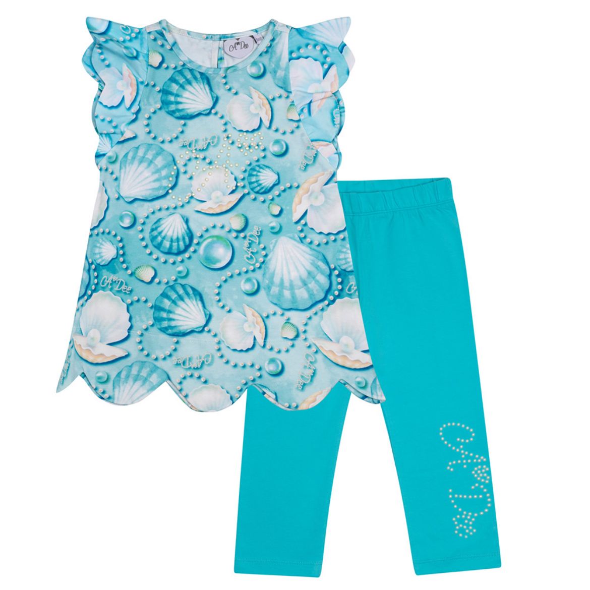 Picture of A Dee Ollie Blue Pearl Print Leggings Set