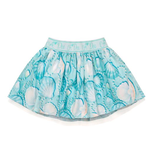 Picture of A Dee Olive Blue Pearl Print Skirt Set