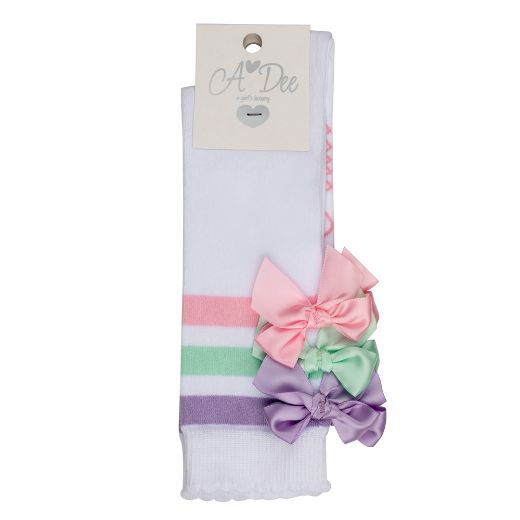 Picture of A Dee Noola White Bow Knee Socks