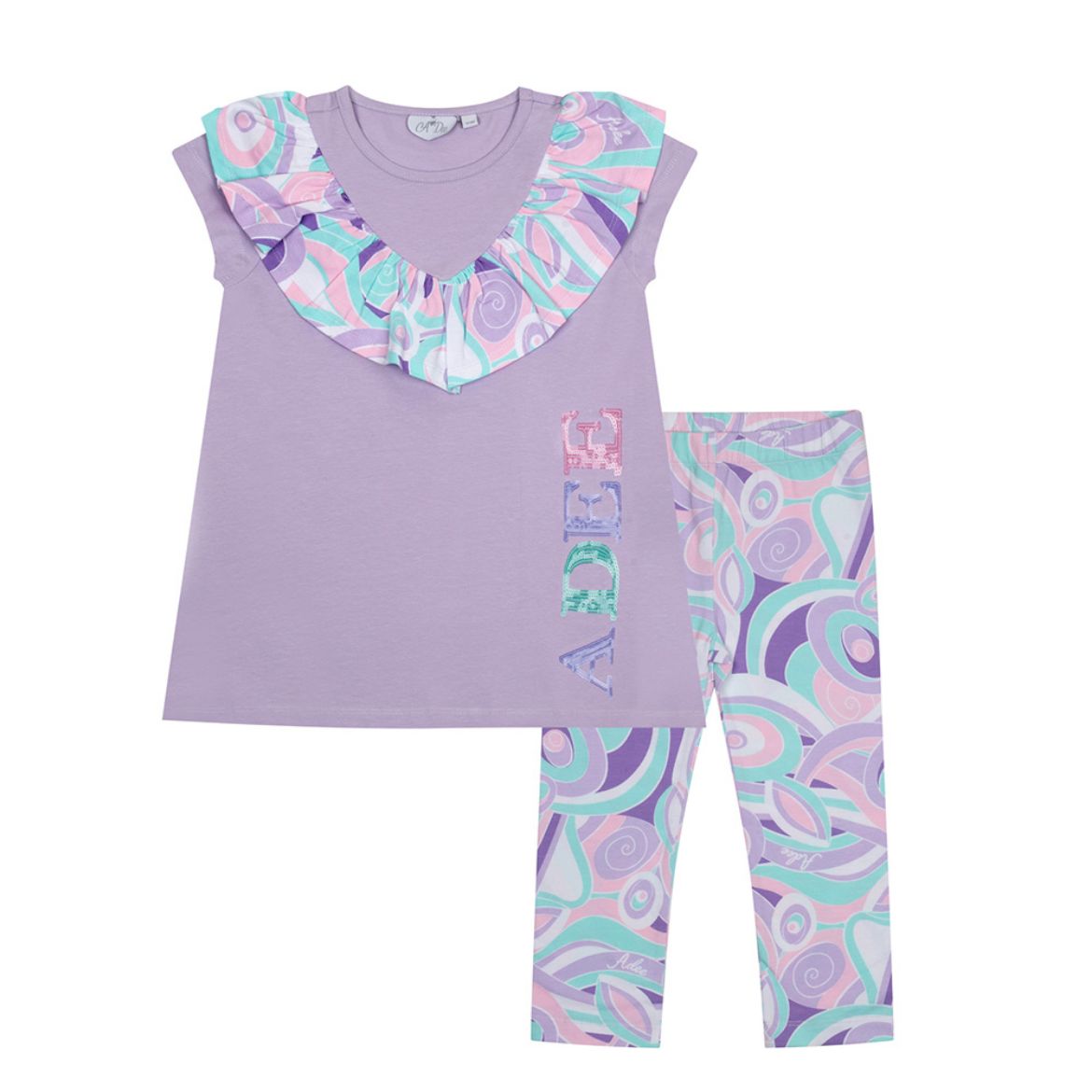 Picture of A Dee Nadeen Lilac Printed Leggings Set
