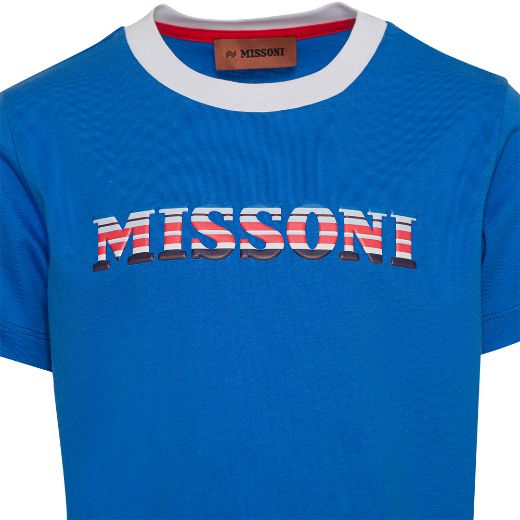Picture of Missoni Boys Blue Logo T-Shirt