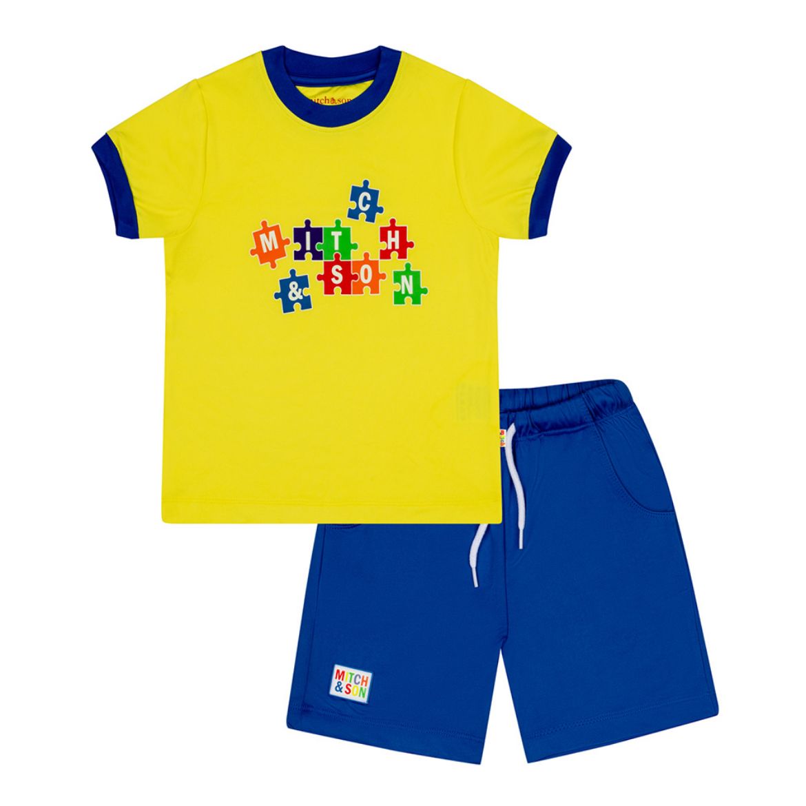 Picture of Mitch & Son Vince Yellow Jigsaw Short Set