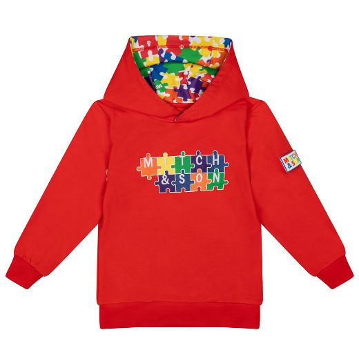 Picture of Mitch & Son Vance Red Jigsaw Hoody Short Set