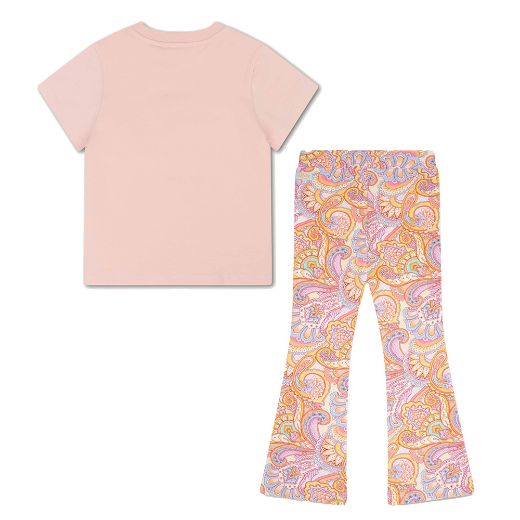 Picture of Oilily Girls Tak Pink T-Shirt & Peace Paisley Leggings Set