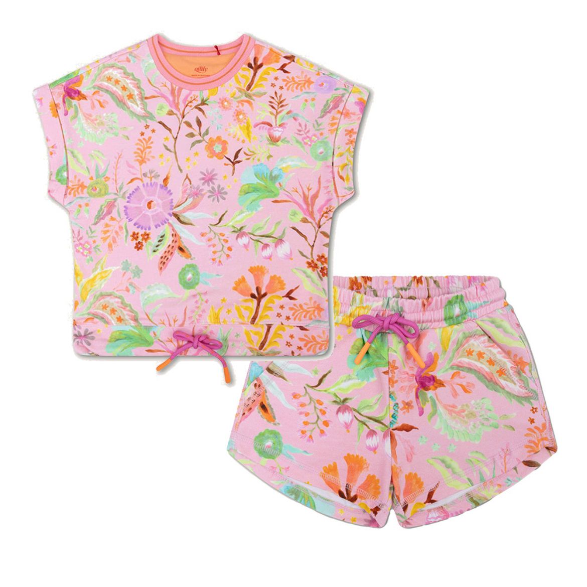 Picture of Oilily Girls Hello Jumper & Phase Printed Short Set