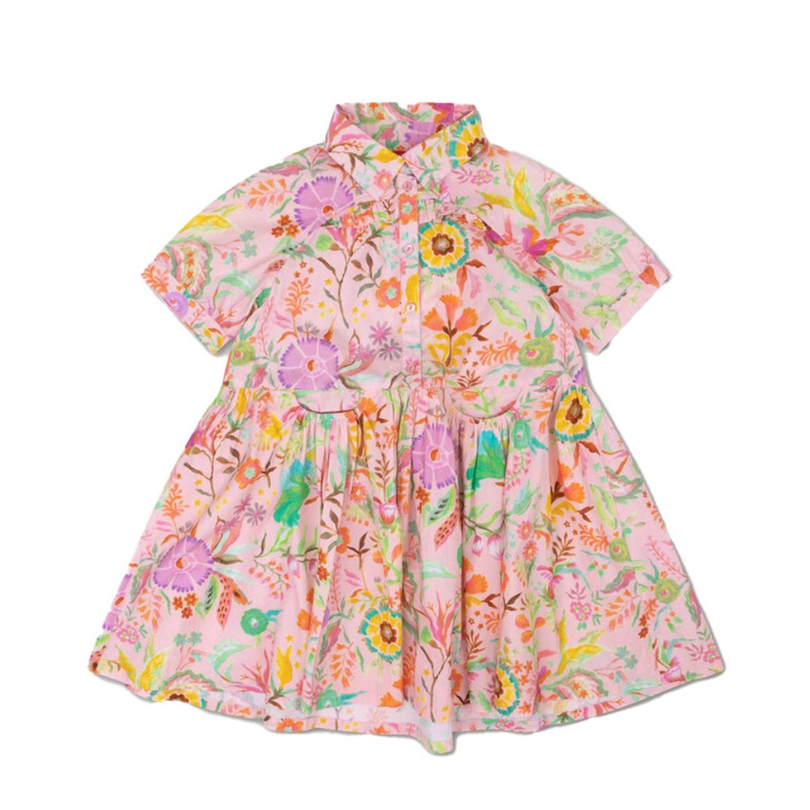 Picture of Oilily Girls Djulie Pink Printed Dress