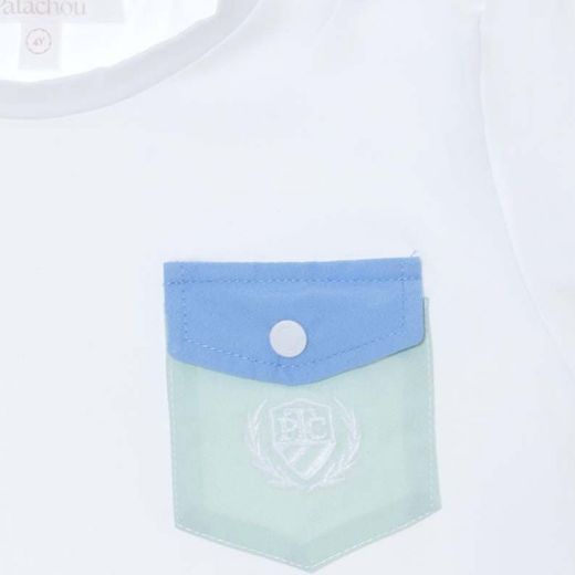 Picture of Patachou Boys Blue & White Pocket Swim Short Set