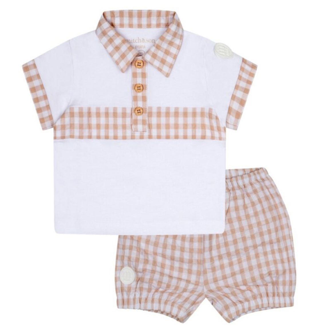 Picture of Mitch & Son Mini Boys 'Samuel' Sand & White Set