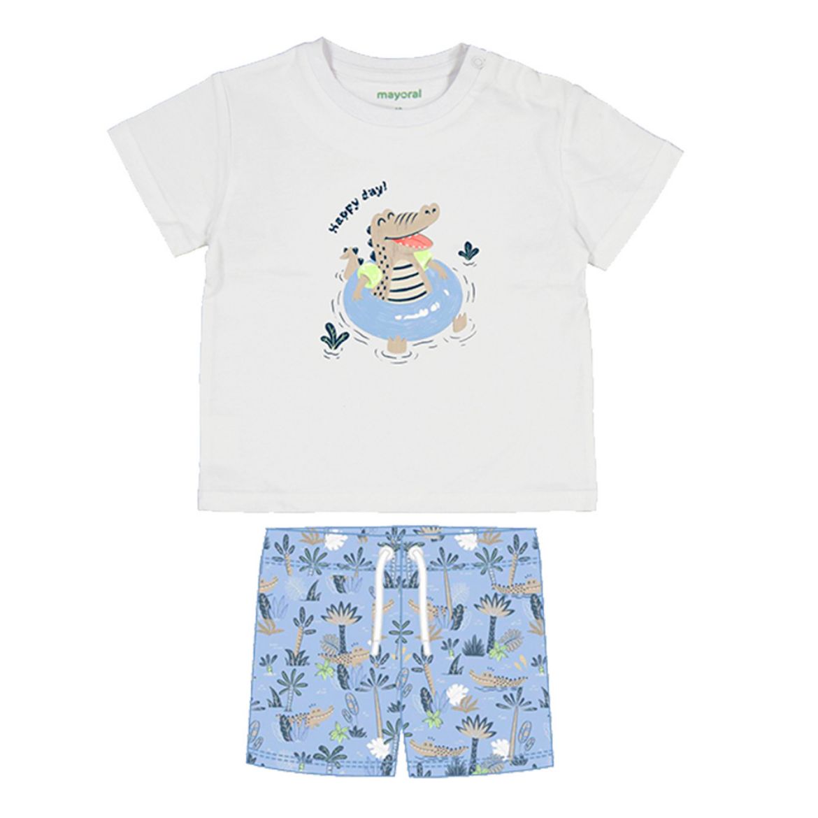 Picture of Mayoral Baby Boys Blue & White Swim Short Set