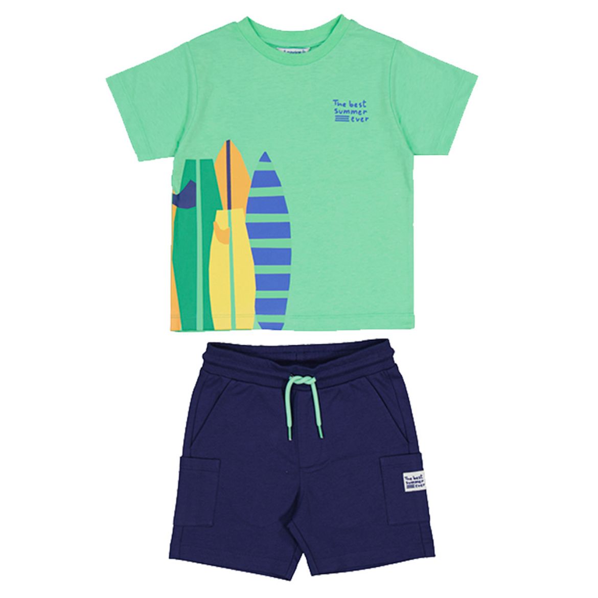 Picture of Mayoral Boys Green & Navy 'Surf Boards' Short Set