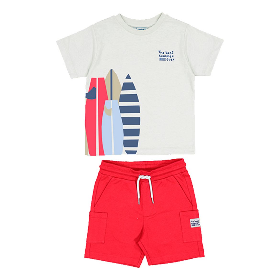 Picture of Mayoral Boys Red & White 'Surf Boards' Short Set