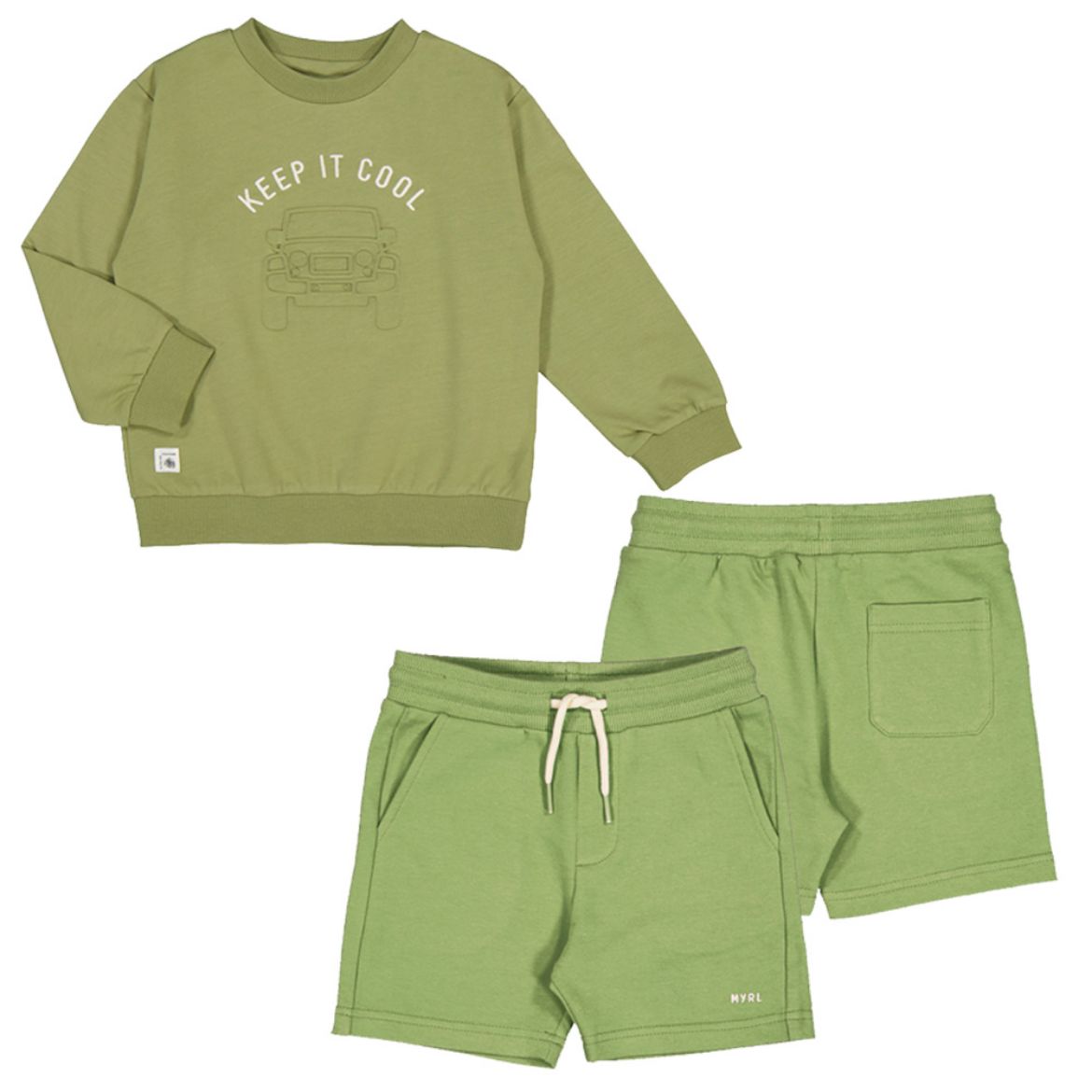 Picture of Mayoral Boys Green Jumper & Short Set