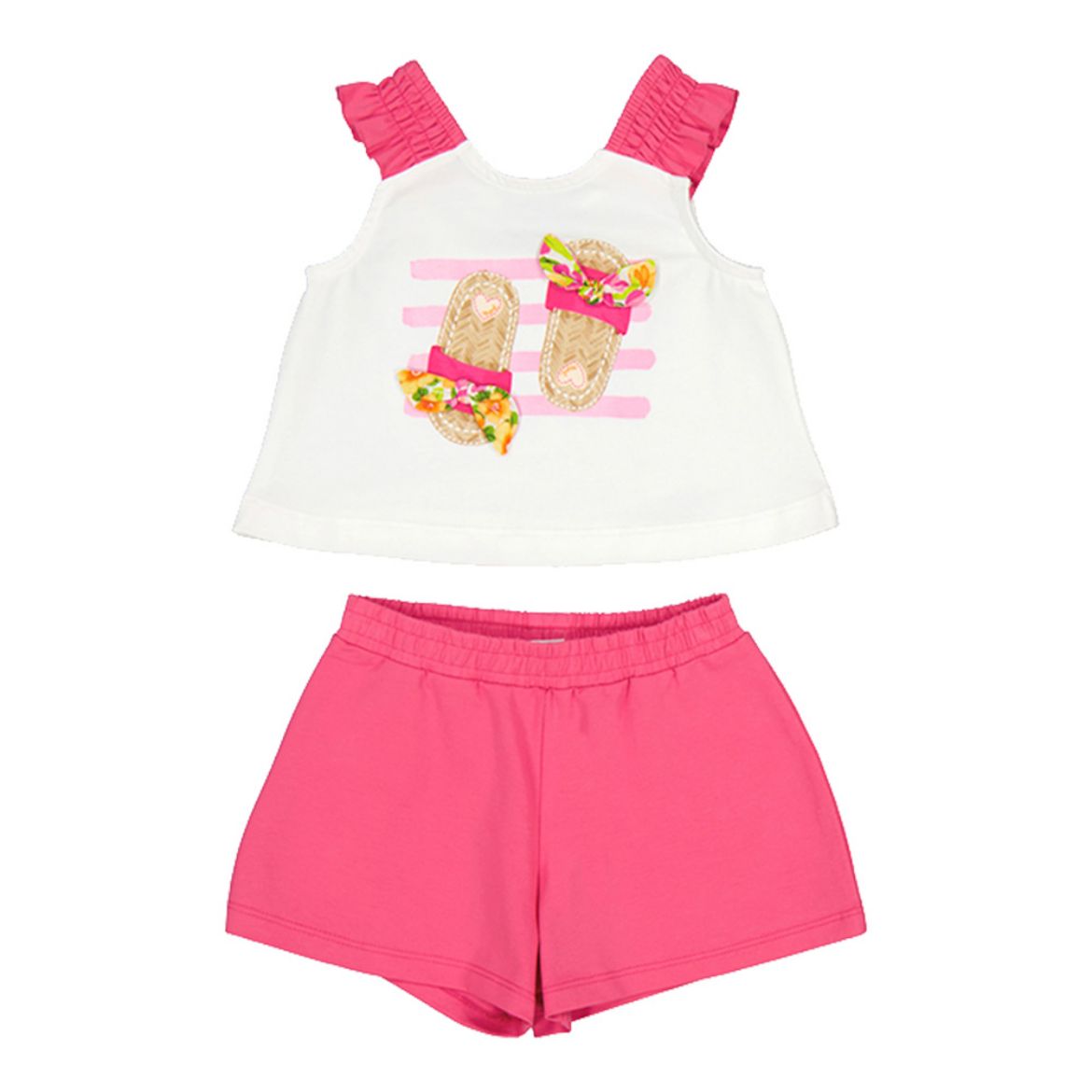 Picture of Mayoral Baby Girls Pink & White Short Set