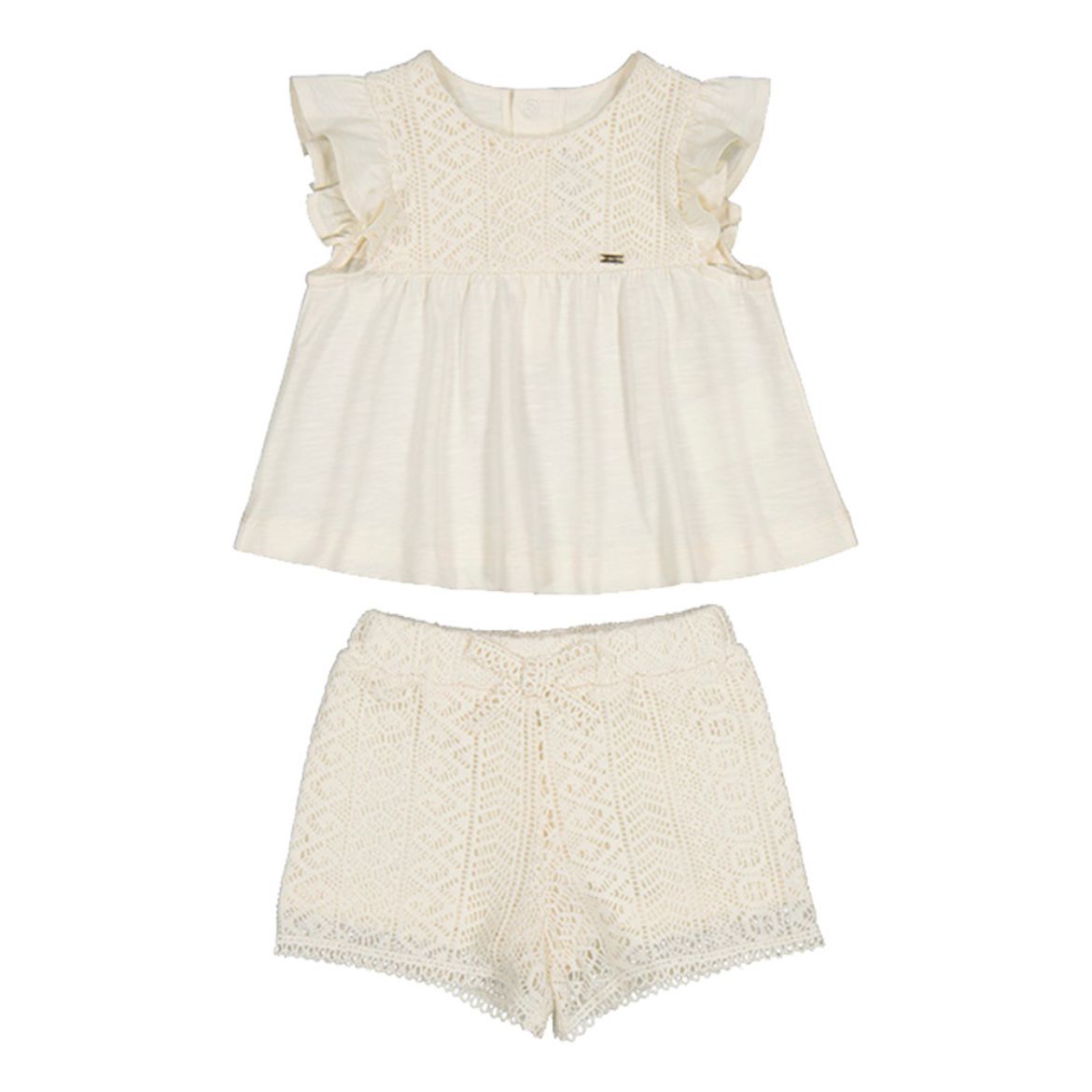 Picture of Mayoral Baby Girls Cream Short Set
