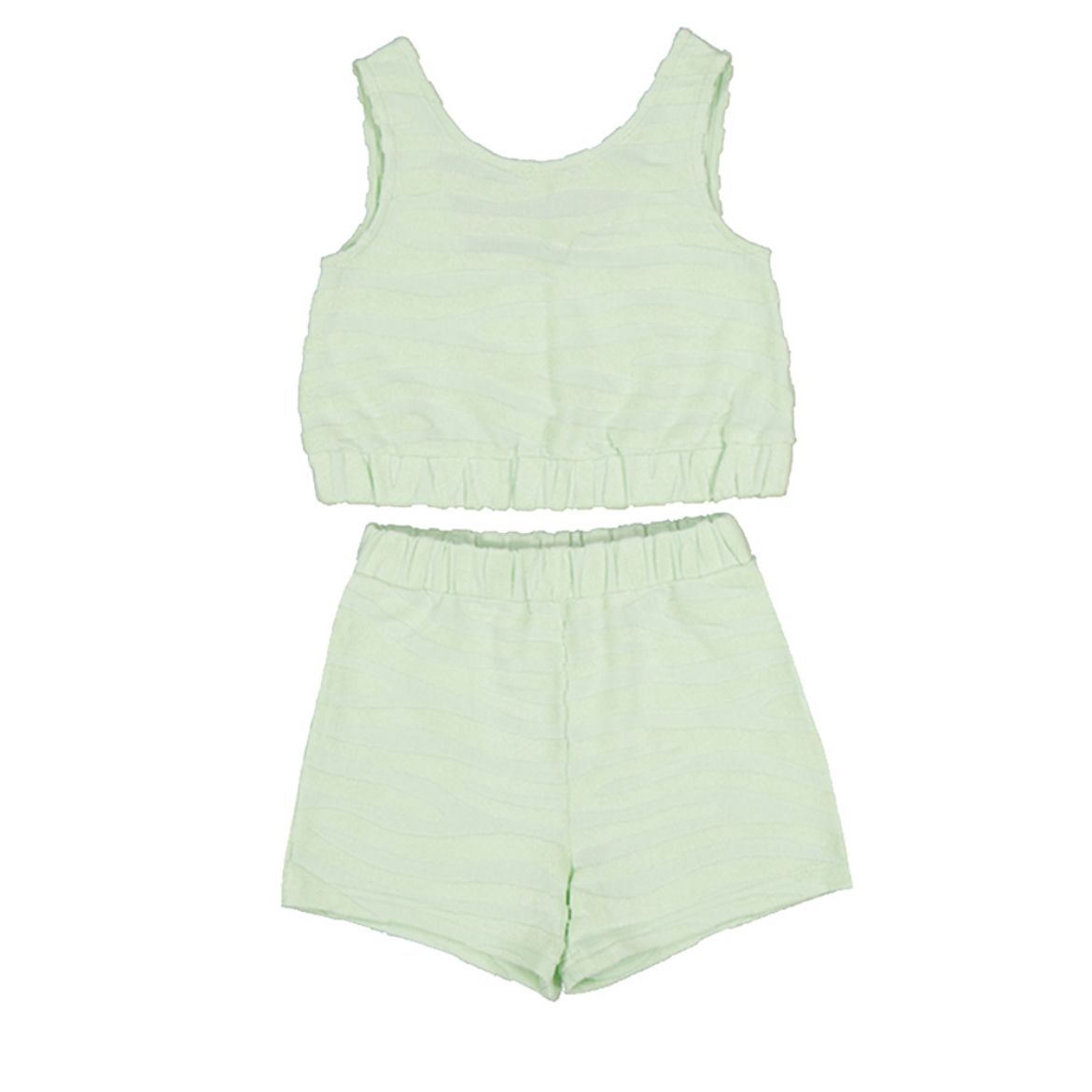 Picture of Mayoral Older Girls Powder Green Terry Short Set
