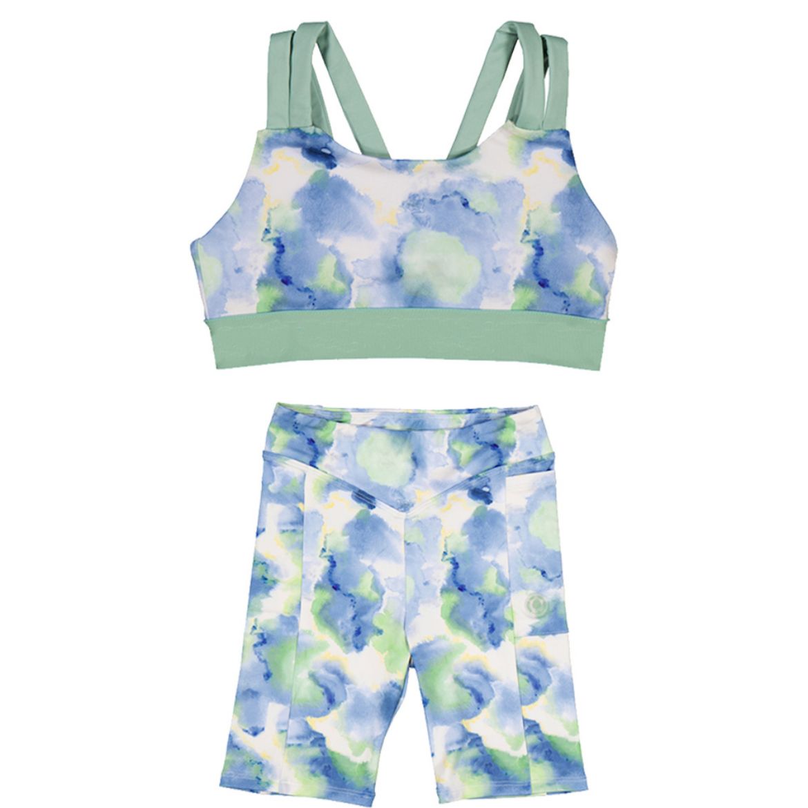 Picture of Mayoral Older Girls Mint Green Crop Top & Cycling Short Set