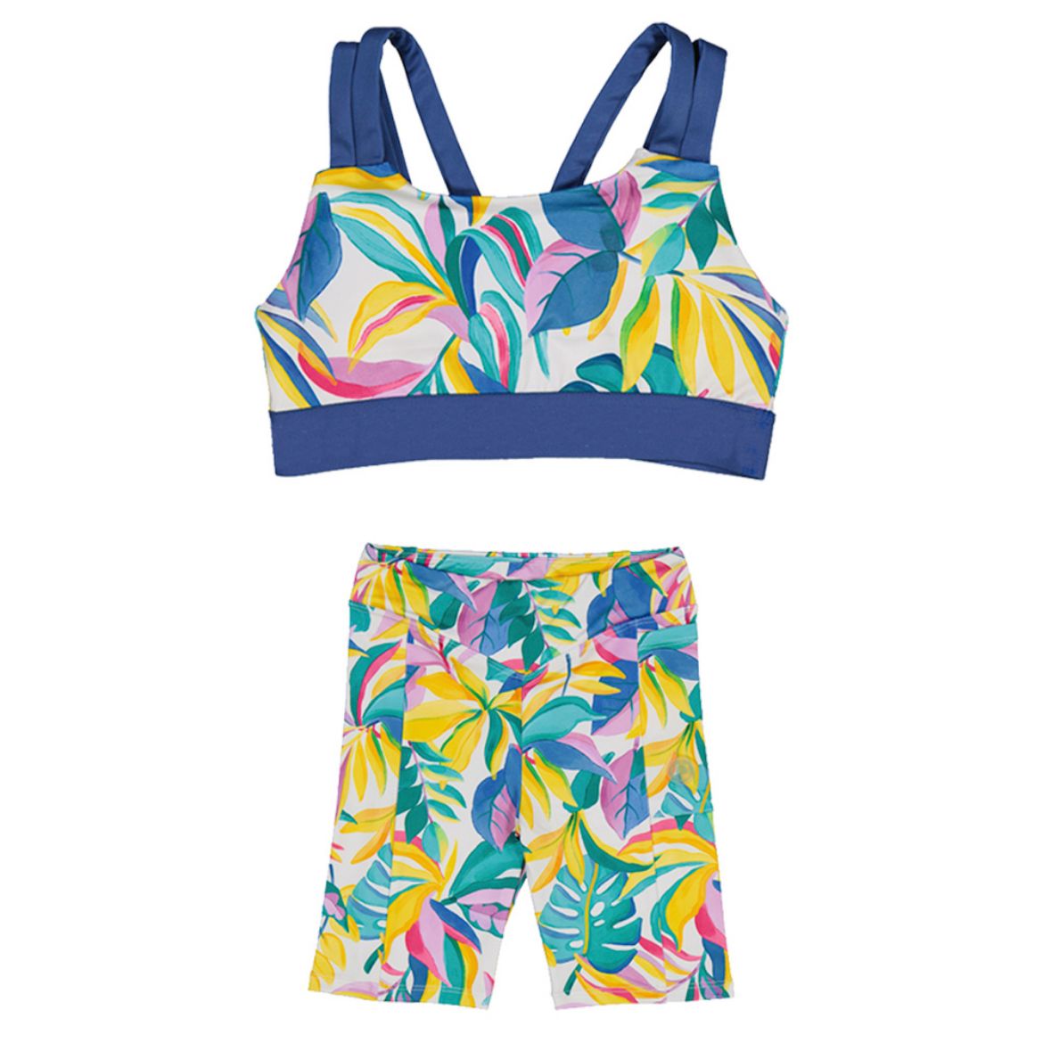 Picture of Mayoral Older Girls Multi Colour Crop Top & Cycling Short Set