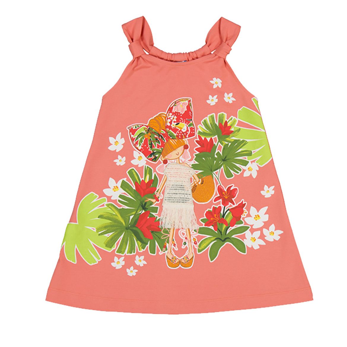 Picture of Mayoral Girls Peach 'Girl' Dress