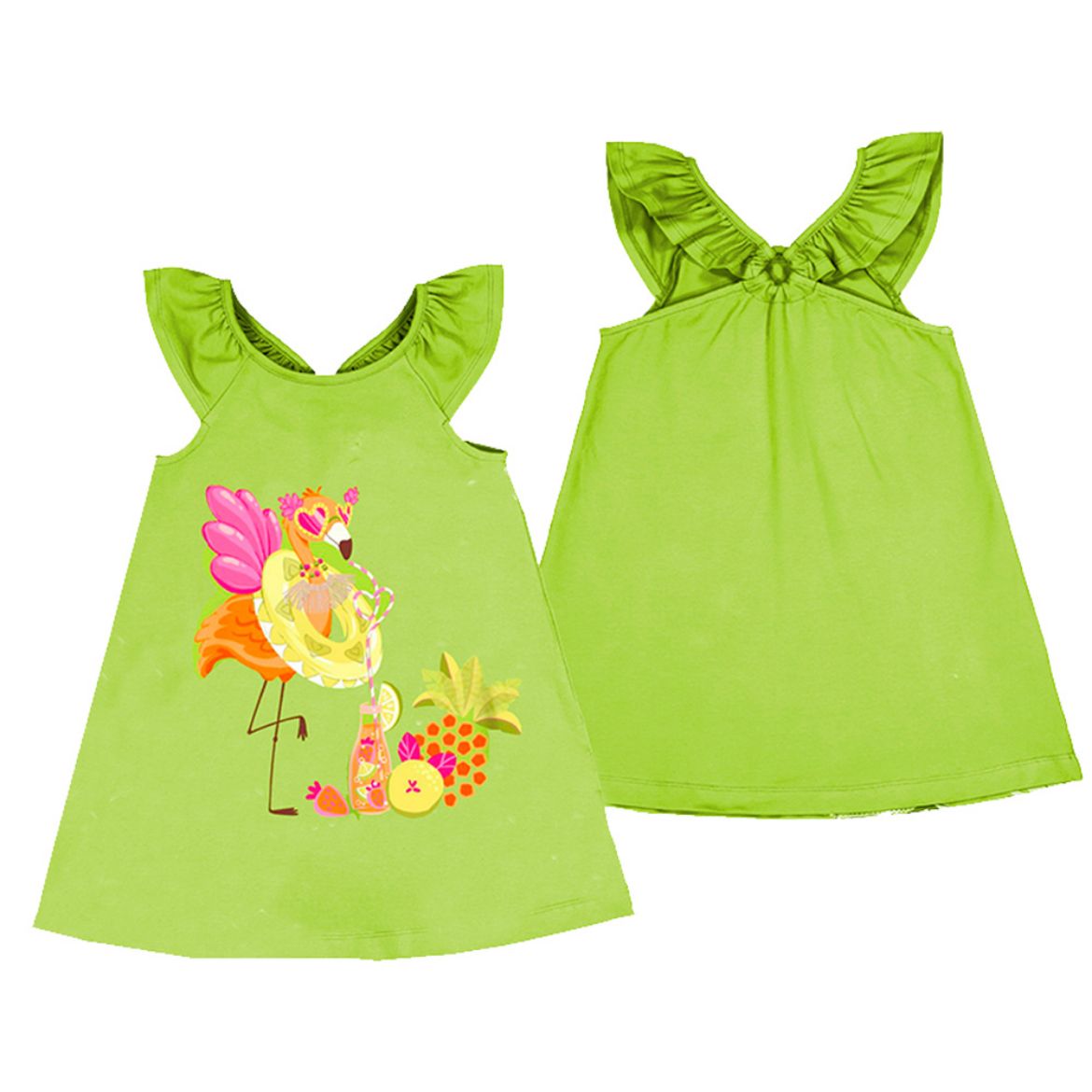 Picture of Mayoral Girls Green 'Flamingo' Dress