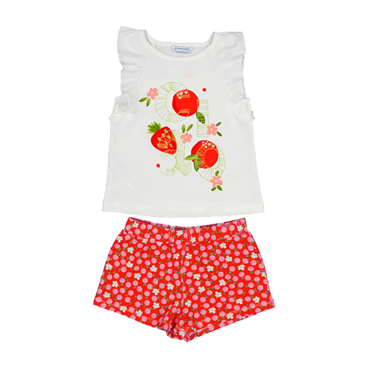 Picture of Mayoral Girls Red & White 'Ciao' Short Set