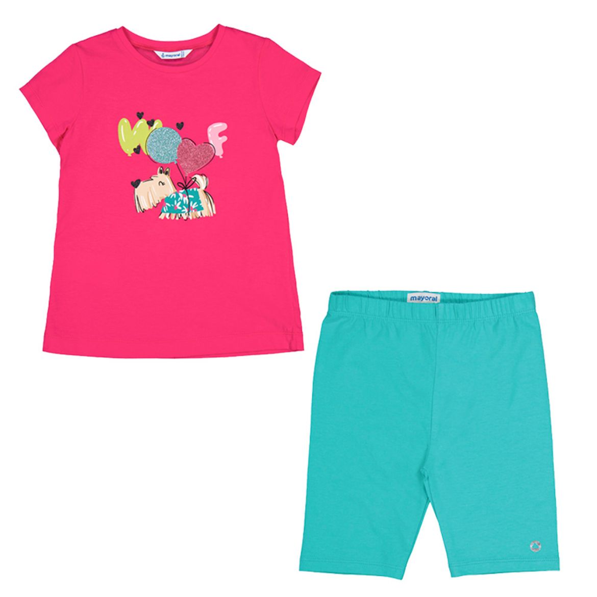 Picture of Mayoral Girls Blue & Pink Cycling Short Set
