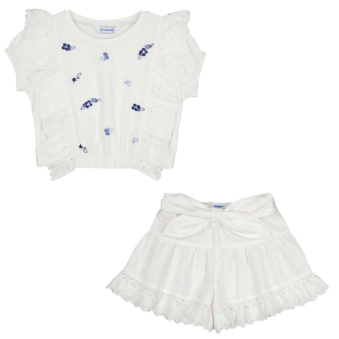 Picture of Mayoral Girls White Short Set