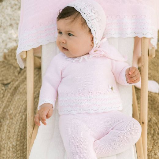 Picture of Paz Rodriguez Pink Knitted Baby Set