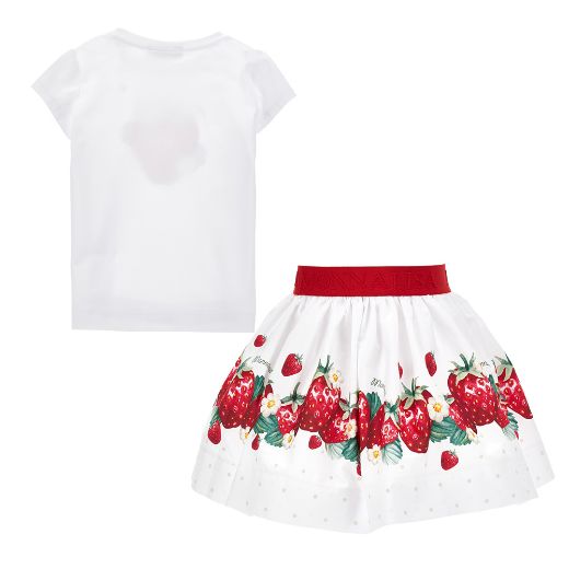 Picture of Monnalisa Strawberry Top & Skirt Set