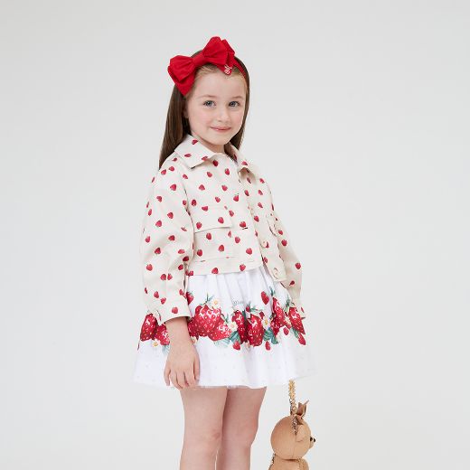 Picture of Monnalisa Strawberry Top & Skirt Set